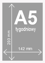 Kalendarze książkowe A5 tygodniowe notes